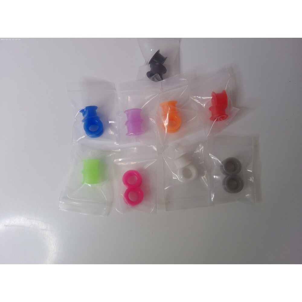 9 Pairs 8G Soft Silicone Ear Gauges Flesh Tunnels Plugs Double Flare